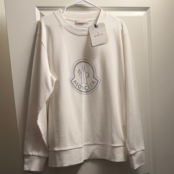 Moncler Sweaters - Moncler Women's Cream Crew Neck Sweater